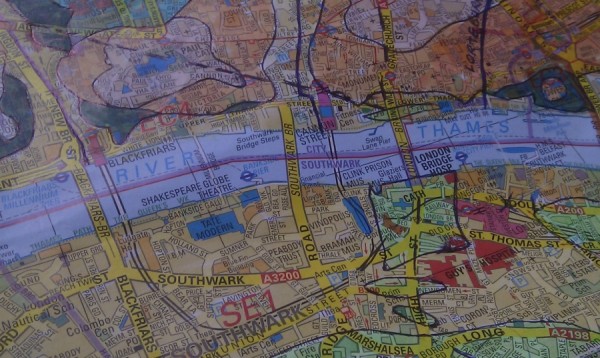 annotated map of London